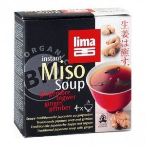 Sopa de miso instant con jengibre Lima 4 x 15 g