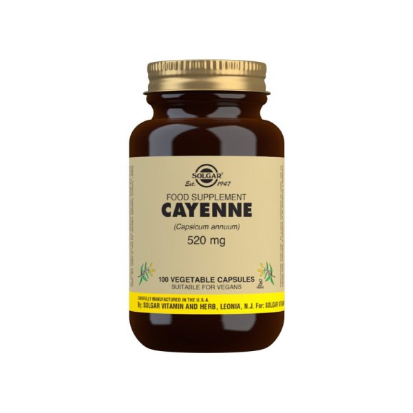 Cayena 520 mg 100 cápsulas vegetales Solgar