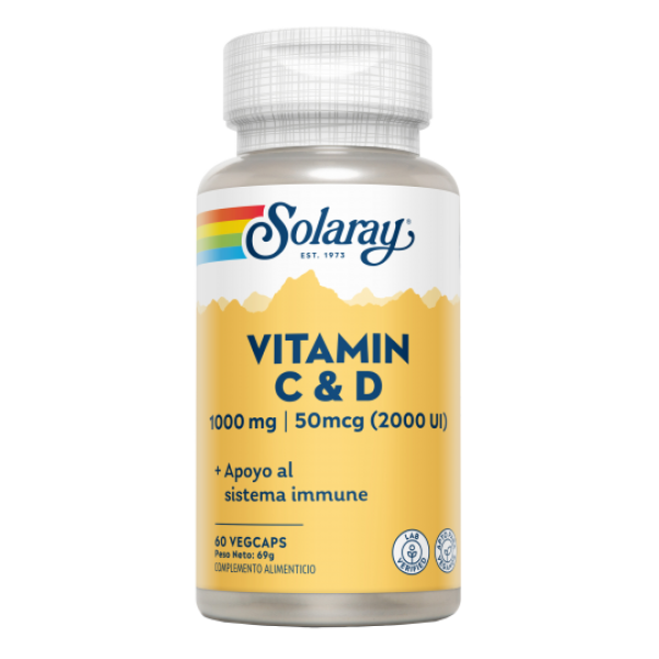 Vitamina C & D 60 cápsulas Solaray