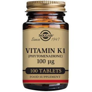 Vitamina K1 (Fitomenadiona) 100 μg 100 comprimidos Solgar