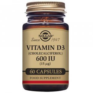 Vitamina D3 600 UI (15 μg) 60 cápsulas blandas Solgar