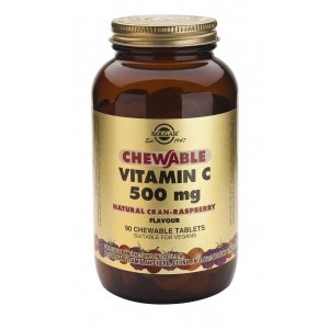 Vitamina C Masticable 500 mg – Sabor Frutas del Bosque 90 comprimidos Solgar