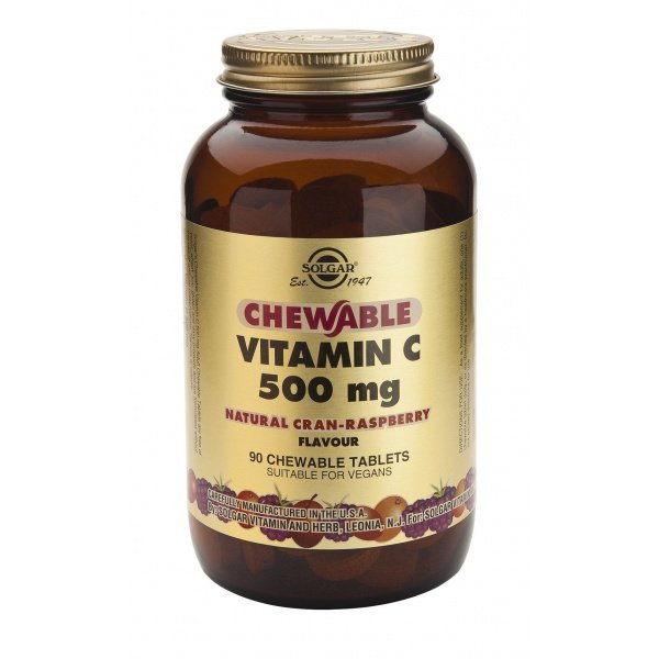 Vitamina C Masticable 500 mg - Sabor Frutas del Bosque 90 comprimidos Solgar