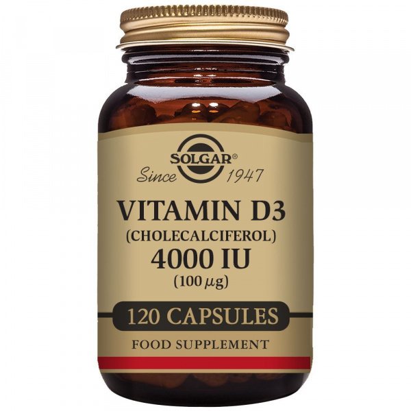 Vitamina D3 4.000 UI 120 cápsulas Solgar