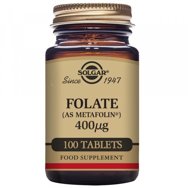 Folato (Metafolin®) 400 mcg 100 comprimidos Solgar