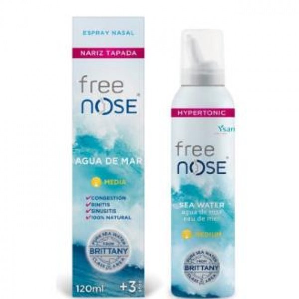 Free Nose  Agua De Mar Hipertonic Media Spray 120M - YSANA