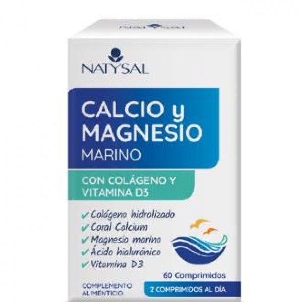 Calcio Y Magnesio Marino Con Colageno+Vit D3 60Com - NATYSAL