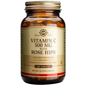 Vitamina C con Rose Hips (Escaramujo) 500 mg 100 comprimidos Solgar