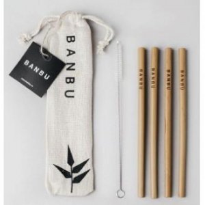 Banbu Set Pajitas De Bambu+Limpiador 4Uds. – BANBU