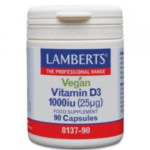 Vitamina D3 1000 UI Vegana 90 cápsulas Lamberts