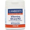 Vitamina D3 y K2 60 cápsulas Lamberts