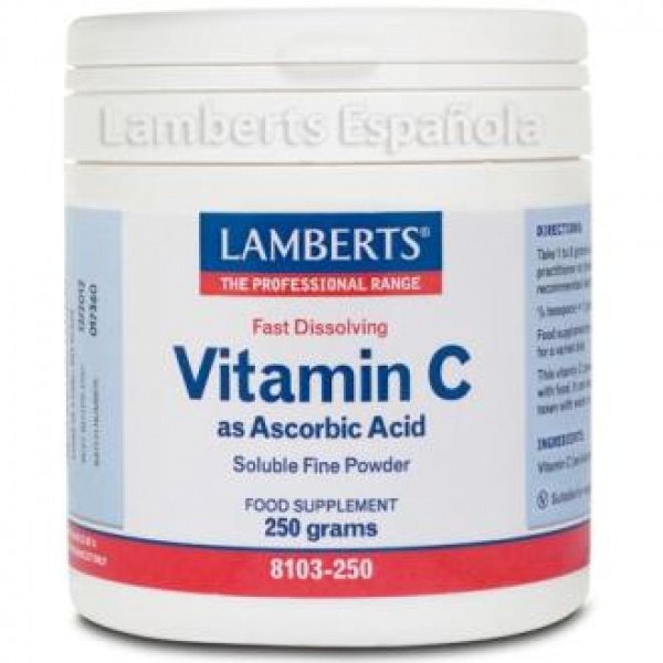 Vitamina C en Polvo Ácido Ascórbico 250 gramos Lamberts