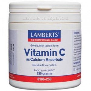 Vitamina C en Polvo Ascorbato de Calcio 250 gramos Lamberts