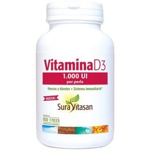 Vitamina D3 1.000 UI 60 perlas Sura Vitasan